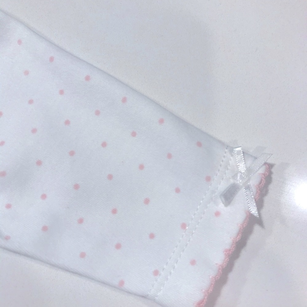 NWOT 2 piece baby girl 100% Cotton pink and white matching set - Picture 4 of 7